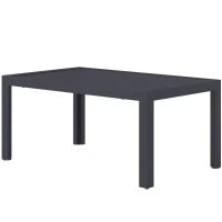 Outsunny Table basse de jardin table d'appoint de patio rectangulaire, cadre en acier, plateau à lattes, 101,5 x 61 x 46 cm, gris(m-12)