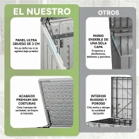 Outsunny Cobertizo de Jardín de HDPE 940L con Tapa Abatible 2 Puertas Cerradura Cobertizo de Jardín 142x67x119 cm Gris Claro(m-6)