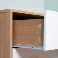 HOMCOM Cómoda de Madera con 3 Cajones Cajonera Armario Auxiliar de Almacenamiento Moderna con Patas Elevadas para Dormitorio Salón 80x39x80 cm Blanco y Natural(m-9)