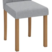 HOMCOM Lot de 2 chaises de salle à manger, chaise de cuisine moderne avec siège rembourré en tissu effet lin, gris clair(m-10)