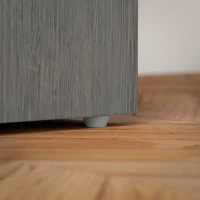 HOMCOM Bureau d'ordinateur réversible, table informatique avec 3 tiroirs et 3 étagères ouvertes, 120 x 49 x 72 cm, gris(m-9)