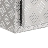 HOMCOM Boîte à outils pour camion en aluminium, 60,9 x 35,5 x 40,6 cm, coffre de rangement 76 L avec serrure et clés, argent(m-11)