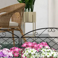 Outsunny Conjunto de 5 painéis de cerca de jardim decorativos em metal, borda de jardim, canteiro de flores - dim. 305 x 43 cm(m-5)