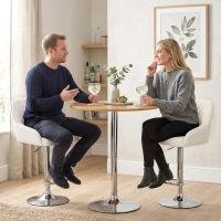 HOMCOM Set 2 höhenverstellbare, drehbare Barhocker für die Küche, Weiß(m-4)