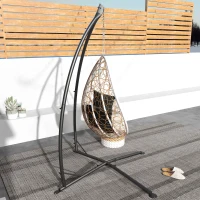 Outsunny Suporte para Cadeira Suspensa - Base para Cadeira Suspensa, altura 215 cm - Carga máx. recomendada 150 kg, metal preto(m-4)