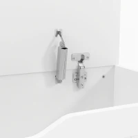HOMCOM Coffre de Rangement 136 L, Banc Coffre avec 2 Charnières de Sécurité et Design Sans Poignée, 100 x 40 x 45 cm, Blanc(m-11)