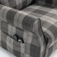 HOMCOM Power Lift Recliner Chair with Vibration Massage, Heat, Checked Lift Chair with Remote, Side Pockets, Grey(m-11)