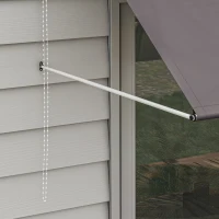Outsunny Toldo retrátil manual com inclinação ajustável 300 x 120 cm proteção UV alumínio poliéster cinza escuro(m-5)