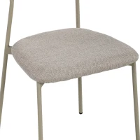 HOMCOM Lot de 2 chaises de salle à manger modernes, chaises de cuisine empilables en tissu effet lin, marron clair(m-12)