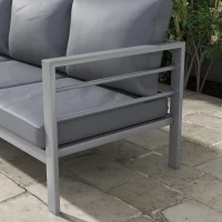 Outsunny Sofá de jardim 3 lugares com almofadas de assento e encosto - sofá exterior em alumínio 185L x 66l x 64H cm(m-5)