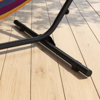 Outsunny Suporte para rede com porta-copos Estrutura robusta em metal epóxi preto dim. 305L x 129l x 109H cm 150kg sem rede(m-6)