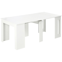 HOMCOM Mesa de Comedor Extensible para 4-6 Personas Mesa Auxiliar Multifuncional para Estudio Cocina 180x85x75 cm Blanco