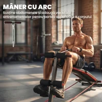 Homcom Bancă Sit‑Up Pliabilă cu Înălțime Reglabilă pentru Casă, Birou și Sală, Antrenament Abdomen & Fitness(m-8)