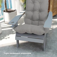 Outsunny Conjunto de 2 almofadas de assento para cadeira Adirondack com fixações seguras, design capitonné macio e espesso, cinza claro(m-5)
