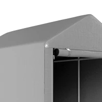 Outsunny Abri de Jardin Imperméable avec 2 Compartiments, Porte Enroulable à Fermeture Éclair, 120x179x165cm, Gris Clair(m-10)