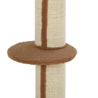 PawHut Arbre à chat avec griffoir centre d'activités 2 plateformes coussin marron clair(m-12)