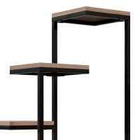 Outsunny Estante para plantas estante de flores em metal e madeira 4 níveis de alturas diferentes estilo industrial 40 x 40 x 75,5 cm(m-5)