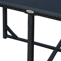 Outsunny Set Mobilier de Grădină cu Masă de Prânz, 4 Scaune și Perne, 109x109x72 cm, Negru(m-9)