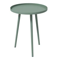 Outsunny Mesa de centro de jardim redonda, mesa de apoio exterior em aço com borda arredondada, dim. Ø40 x 50H cm verde(m-7)