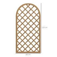Outsunny Conjunto de 2 treliças em madeira - painel em arco para plantas trepadeiras - dim. um painel: 60L x 120H cm(m-3)