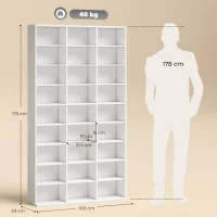 HOMCOM Raft pentru 835 CD-uri sau 500 DVD-uri, raft media Blu-ray cu 27 compartimente și 21 polițe reglabile, Alb(m-3)