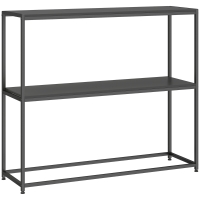 HOMCOM Table Console en Acier 2 Étagères Design Moderne pour Salon Entrée Couloir 100 x 30 x 87 cm Noir