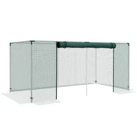 Outsunny Estufa de jardim gaiola de cultivo para plantas de jardim porta com zíper tubos em aço galvanizado 240 x 120 x 110 cm verde(m-1)