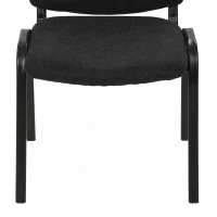 HOMCOM Meeting Chair, Stackable Ergonomic Office Chair with Padded Seat, Curved Backrest for Conference Room, Black(m-12)
