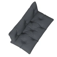 Outsunny Conjunto de 2 almofadas de exterior para banco 1 almofada de assento e 1 almofada de encosto poliéster hidrófugo cinza(m-5)
