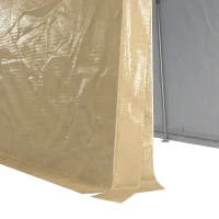 Outsunny Abri de jardin tente de stockage portable pour extérieur avec cadre en acier galvanisé et grande porte 2 x 3,6 m beige(m-13)