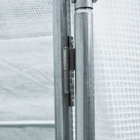 Outsunny Estufa Túnel para Jardim Área ao Solo 12 m² 4L x 3l x 2H m Chassi Tubular Reforçado 25 mm Porta Dupla com Alças Branco(m-5)