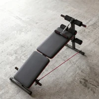 Homcom Bancă Sit‑Up Pliabilă cu Înălțime Reglabilă pentru Casă, Birou și Sală, Antrenament Abdomen & Fitness(m-15)