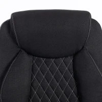 HOMCOM Linen-Look Computer Desk Chair, Executive Office Chair with Flip-Up Armrests and Thick Cushion, Black(m-12)