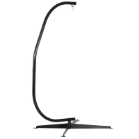 Outsunny Suporte para poltrona suspensa, suporte para cadeira suspensa base em X mosquetão com mola carga 120 kg 114 x 80 x 208 cm preto(m-1)