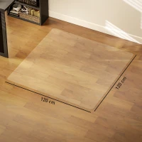 HOMCOM Alfombrilla Protectora para Suelos Alfombrilla para Silla de Oficina para Suelo Enmoquetado 120x120 cm Transparente(m-3)
