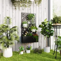 Outsunny Jardineira com biombo paravent treliça para Planta trepadeira, vaso de Flores - dim. 61L x 23l x 113H cm(m-2)
