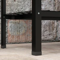 Outsunny Jardineira Elevada Horta dim. 109L x 39l x 80H cm prateleira 2 Rodas + Inserto de irrigação metal Preto(m-4)
