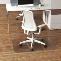 HOMCOM Alfombrilla Protectora para Suelos Alfombrilla para Silla de Oficina para Suelo Enmoquetado 90x120 cm Transparente(m-2)