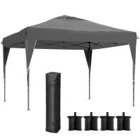 Outsunny Tenda barnum de jardim dobrável com parede lateral removível + saco de transporte aço tecido Oxford(m-7)