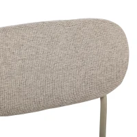 HOMCOM Lote de 2 sillas de comedor modernas, sillas de cocina apilables en tejido efecto lino, marrón claro(m-6)