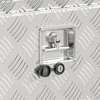 HOMCOM Boîte à outils pour camion en aluminium, 60,9 x 35,5 x 40,6 cm, coffre de rangement 76 L avec serrure et clés, argent(m-12)