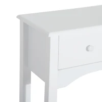 HOMCOM Mesa Consola de Madera Mueble Recibidor de Entrada con 3 Cajones para Salón Pasillo Carga 45 kg 100x32x85 cm Blanco(m-8)