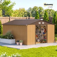Outsunny 13 x 11ft Large Metal Storage Shed Sliding Doors(m-12)