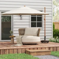 Outsunny Base de lastro para guarda-sol peso líquido 22,7 kg em resina com 4 rodízios - dim. Φ52 x 41H cm - bronze(m-4)