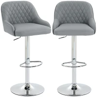HOMCOM Set de 2 Taburetes de Bar Giratorios Regulables para Cocina Gris Claro(m-11)