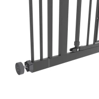 PawHut Barrière de sécurité animaux de 104,1H cm avec porte fermeture automatique système de double verrouillage noir(m-11)