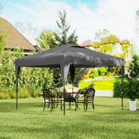 Outsunny Tenda barnum de jardim dobrável com parede lateral removível + saco de transporte aço tecido Oxford(m-5)