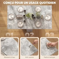 HOMCOM Table pliante de cuisine salle à manger amovible sur roulettes 75L x 140l x 74H cm 2 étagères intégrées en bois(m-7)