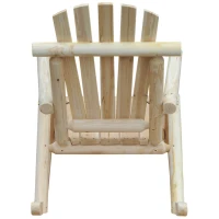 Outsunny Poltrona de Jardim Adirondack de Baloiço Rocking Chair Estilo neo-rétro Assento Encosto Ergonómico Madeira Natural de pinho(m-4)