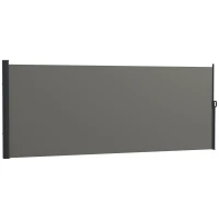 Outsunny Toldo lateral Tela de privacidade biombo retrátil dim. 4L x 1,60H m alum. Poliéster Anti-UV Alta densidade 180 g/m² Cinza escuro(m-7)